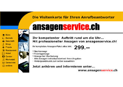 Flyer - "ANSAGESERVICE"