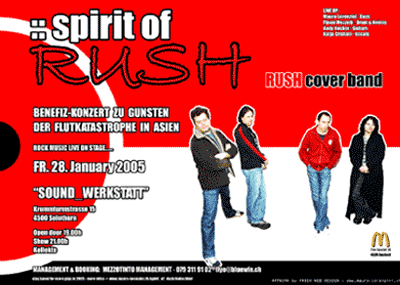 Konzertflyer "::spirit of RUSH"