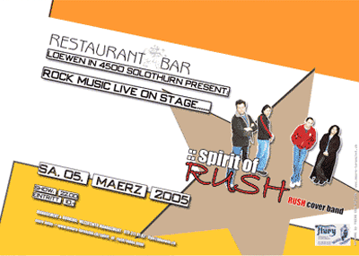 Konzertflyer "::spirit of RUSH"